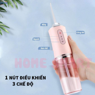 Tăm nước, Máy Tăm Nước Cầm Tay,Tăm Nước Vệ Sinh Răng Miệng Oral irrigator - Sạc USB, Chống Nước, Công nghệ Châu Âu