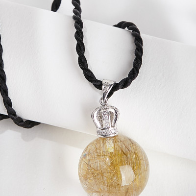 Mặt dây chuyền thạch anh tóc vàng móc bạc Ngọc Quý Gemstones