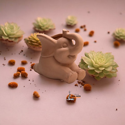 Chậu Gốm Đất Nung Hình Chú Voi Con