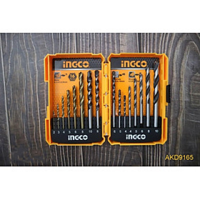 BỘ 16 MŨI KHOAN KIM LOẠI, BÊ TÔNG VÀ GỖ INGCO AKD9165 - HÀNG CHÍNH HÃNG
