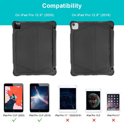 Case bao da bàn phím không dây Bluetooth cho iPad Pro 12.9 2021 Chip M1 / 2020 / 2018 có ngăn đựng bút hiệu CHOETECH BH-010 (cảm ứng mượt mà, gập nhiều hướng, trang bị bàn phím bấm) - hàng nhập khẩu