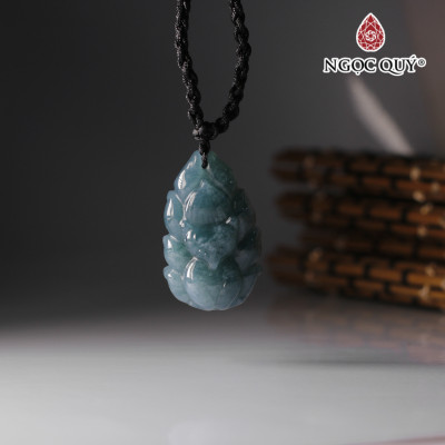 Dây chuyền Lồ ly lam ngọc chất nếp bằng type A 32x18mm dày 8mm  mệnh thủy mộc - Ngọc Qúy Gemstones