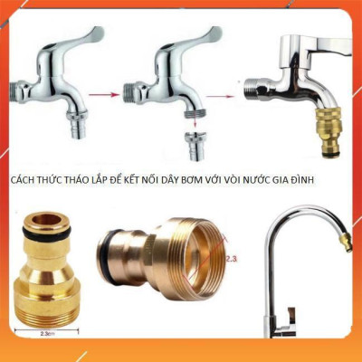 ️Evoucher Bộ dây vòi xịt nước rửa xe, tưới cây , tăng áp 3 lần, loại 7m,10m 206701 đầu đồng,cút đồng,+ mở chai