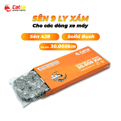 Sên 9ly Cho Xe Wave, Future, Sirius, Taurus, Jupiter, Dream - Sên 428 CATTA Màu Xám (102-104-106-108 Mắt)