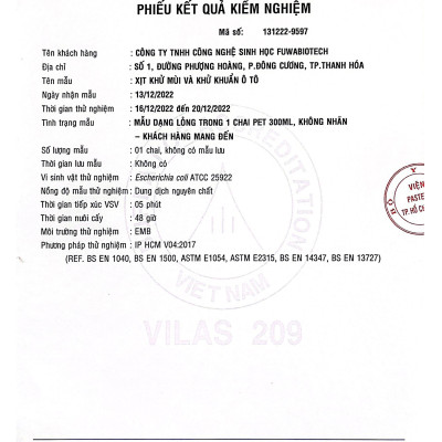 Xịt khử mùi diệt khuẩn ô tô hữu cơ enzyme sinh học từ vỏ dứa Fuwa3e 150ml