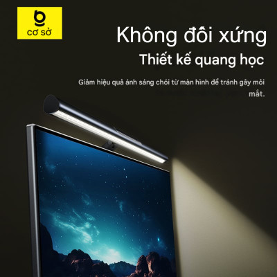 Đèn treo màn hình Baseus i-wok 3 Series Asymmetric Light Source Magnetic Screen Hanging Light (Ra > 95) - Hàng chính hãng