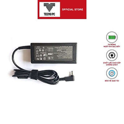 Sạc TeemoPC dùng Tương Thích Cho laptop Asus 65w 3.42a chân nhỏ 4.0mm kèm dây nguồn Hàng Nhập Khẩu