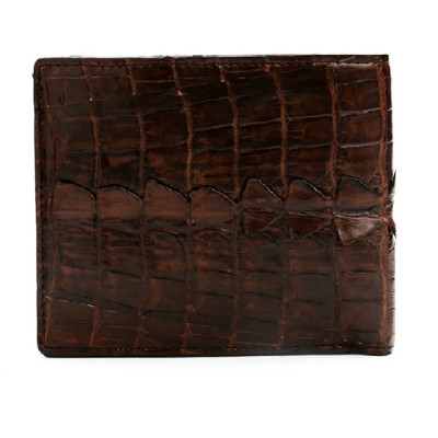 HJ2242 - Bóp nam Huy Hoàng da cá sấu gai đuôi màu nâu đất