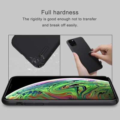 Ốp Lưng Sần chống sốc cho iPhone 11 Pro (5.8 inch) hiệu Nillkin Super Frosted Shield (Đính kèm giá đỡ hoặc miếng dán từ tính) - Hàng Chính Hãng