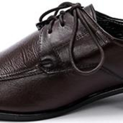 Giày da nam Huy Hoàng da bò màu nâu đỏ HT7112