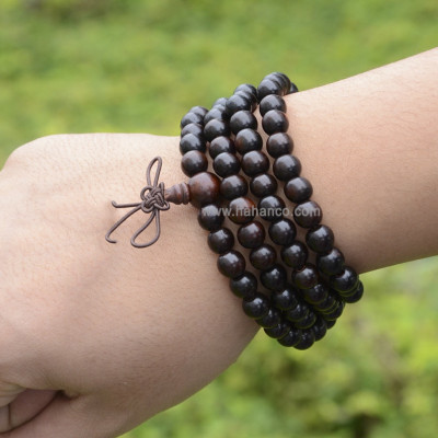 Chuỗi vòng tay /Cổ 2 in 1 hạt gỗ trắc rất đẹp (Đủ Size) BH688 - Thiết kế giản dị, tinh tế