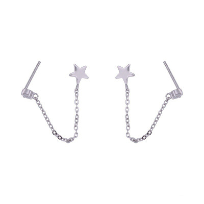 Đôi bông tai dây chuyền ngôi sao đính đá tinh tế điệu đà