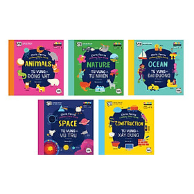 Bộ Sách STEAM Words (5 Quyển: Từ Vựng Về Động Vật + Từ Vựng Về Tự Nhiên + Từ Vựng Về Đại Dương + Từ Vựng Về Vũ Trụ + Từ vựng về Xây dựng)