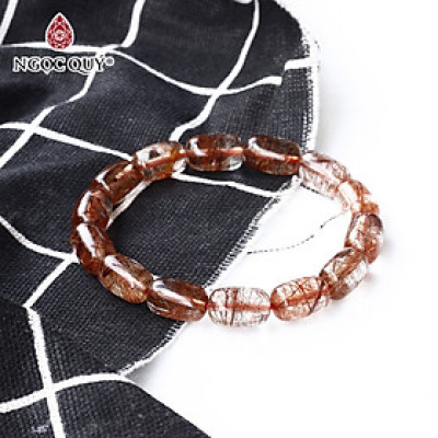 Vòng tay lu thống đá thạch anh tóc đỏ mệnh hỏa, thổ - Ngọc Quý Gemstones