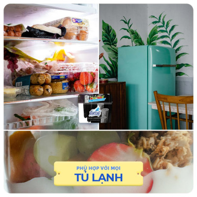 Hộp khử mùi tủ lạnh, kháng khuẩn than hoạt tính chính hãng Farcent 150g - Khử tốt mùi trong tủ lạnh