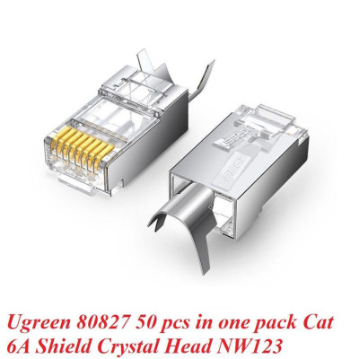 Ugreen UG80827NW123TK 50 cái Cat6A đầu bấm mạng dùng cho dây lớn RJ45 LAN - HÀNG CHÍNH HÃNG