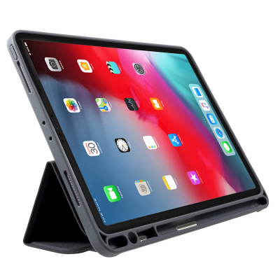 Bao da iPad pro 11 inh 2018 hiệu Mutural có khay để bút_ Màu đen_ hàng nhập khẩu