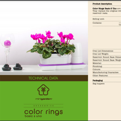 Vòng Phụ Kiện 5 Màu Color Ring Thay Thế Vòng Chậu Kit Trồng Cây Tự Dưỡng nhập khẩu Bồ Đào Nha Basic S và Basic UNO (màu trắng)