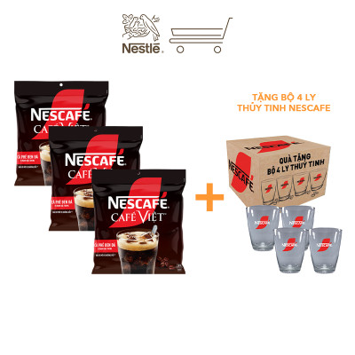 [Tặng Ca đá 900ML] Combo 3 Bịch Cà phê Hòa tan NESCAFÉ CAFÉ VIỆT 35 gói Vị Mạnh đặc trưng