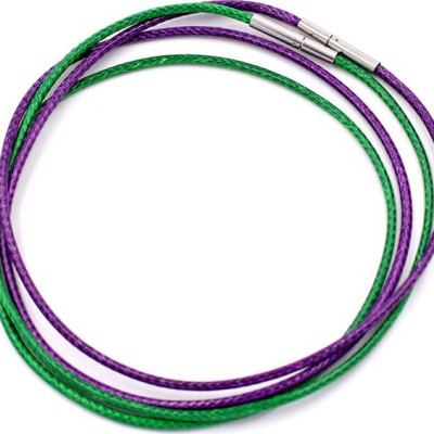 Combo 2 sợi dây vòng cổ cao su xanh lá + tím DCSXLI1