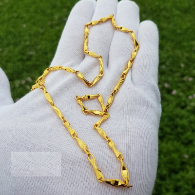 Dây Chuyền Phong Cách Hàn Quốc Nam Mạ Vàng + TẶNG LÁ BỒ ĐỀ MAY MẮN TÀI LỘC ĐỂ VÍ ĐIỆN THOẠI