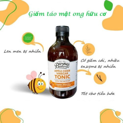 Giấm táo mật ong tonic có giấm cái kháng sinh tự nhiên Barnes Naturals 500ml