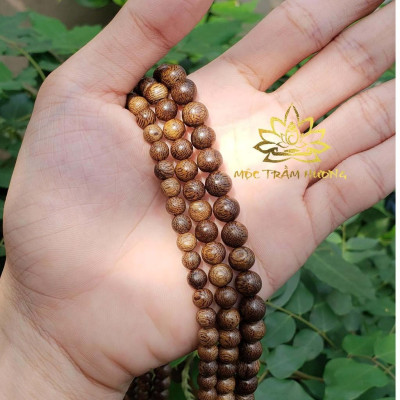  Tặng HộpVòng Tay Chuỗi Tràng Hạt 108 6mm Trầm Tốc Việt - Trầm Hương Tự Nhiên