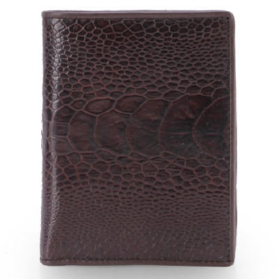 HJ2411-12-13-15 - Ví nam Huy Hoàng da đà điểu da chân kiểu đứng màu nâu đỏ, vàng bò, đen, nâu đất