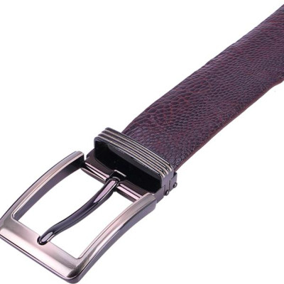 Thắt Lưng Nam Da Đà Điểu Bản Lớn Đầu Kim Huy Hoàng HT4422 - Nâu Đất