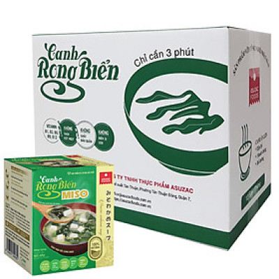 Thùng Canh rong biển Miso ăn liền Asuzac 12 hộp (50g x 12 hộp)