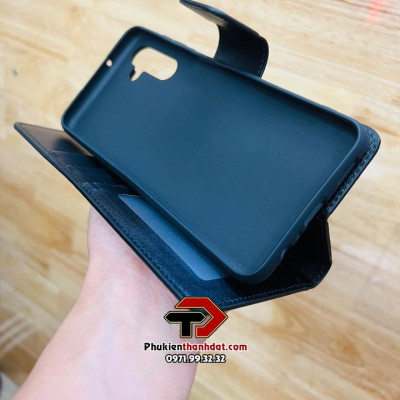 Bao da dạng ví dành cho SamSung Galaxy A04s hiệu Hanman có quai cài, có ngăn đựng thẻ và tiền tiện dụng - Hàng chính hãng