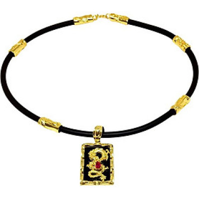 Dây Chuyền Nam Phong Thủy Rồng Vàng 3D MK128+MK70 (46 - 48 cm)