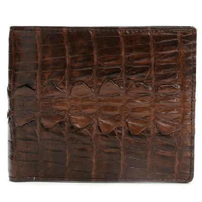 HJ2242 - Bóp nam Huy Hoàng da cá sấu gai đuôi màu nâu đất