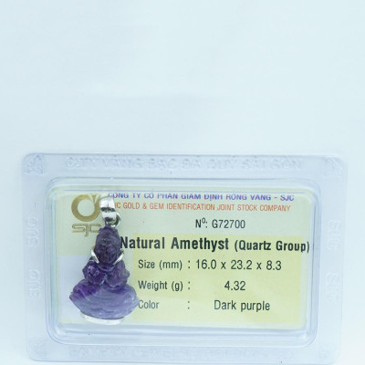 Mặt Dây Chuyền Quan Thế Âm Bồ Tát Tượng Tôn Phong Thủy Thạch Anh Tím