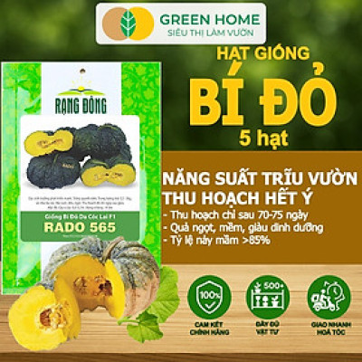 Hạt Giống Bí Đỏ Greenhome, Gói 5 Hạt, Dễ Trồng, Nảy Mầm Cao, Thu Hoạch Nhanh, Năng Suất Cao T03