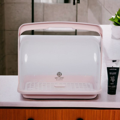 Giỏ Khay đựng đồ có nắp - Khay úp ly có nắp đậy quai xách gọn gàng tiện lợi