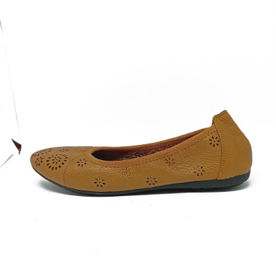 Giày nữ hoa văn Huy Hoàng da bò màu da HT7950