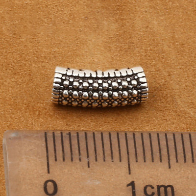 Combo 3 cái charm bạc hình trụ họa tiết hoa văn xỏ ngang 2 - Ngọc Quý Gemstones