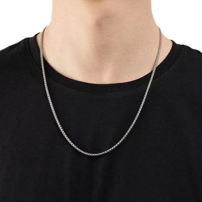 Dây chuyền dây xích nam titan cao cấp đẹp thép không gỉ bông dừa khít trangsucpt cỡ 4mm PTDCNA48