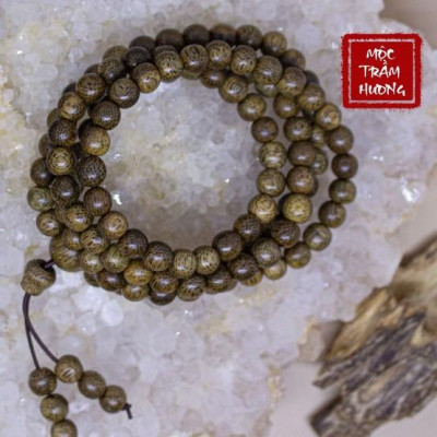  Tặng HộpVòng Tay Chuỗi Tràng Hạt 108 6mm Trầm Tốc Việt - Trầm Hương Tự Nhiên
