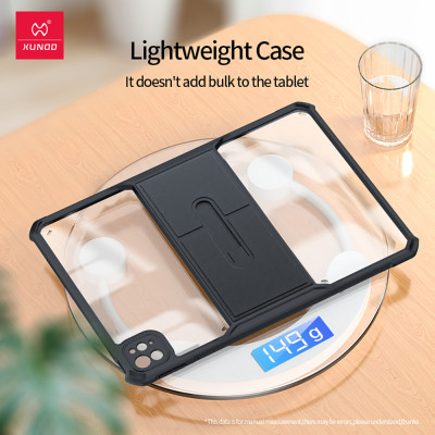 [iPad Pro M4] Ốp lưng dành cho iPad Pro 11 inch M4 2024, iPad Pro 13 inch M4 2024 hiệu XUNDD trong viền màu, có giá đỡ,chống ố chống sốc cao cấp - Hàng chính hãng 