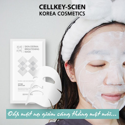Hộp 10 Miếng Mặt Nạ Ngọc Trai Dưỡng Ẩm Trắng Da Ngăn Ngừa Lão Hóa Phục Hồi Da Dewytree Skin Derma Brightening Mask 230g