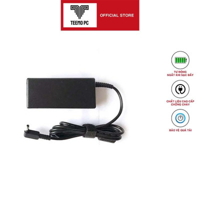 Sạc TeemoPC dùng Tương Thích Cho laptop Asus 65w 3.42a chân nhỏ 4.0mm kèm dây nguồn Hàng Nhập Khẩu