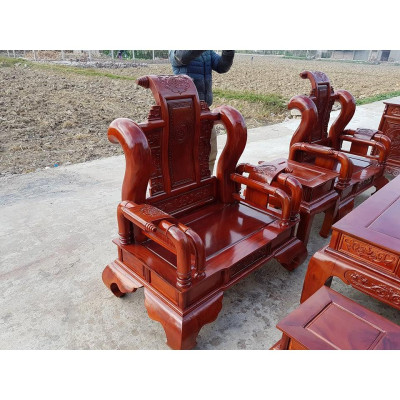 Bộ bàn ghế Tần Thủy Hoàng gỗ xà cừ