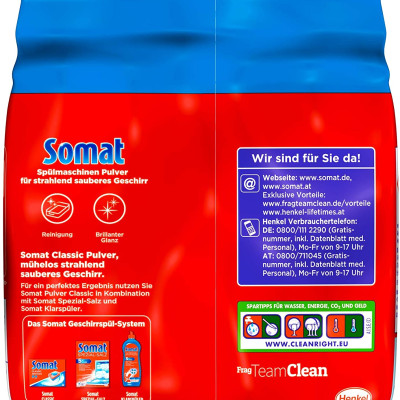 Combo Bôt+Muối+Nước chuyên dùng cho máy rửa bát-ly Somat  Pulver - Đức