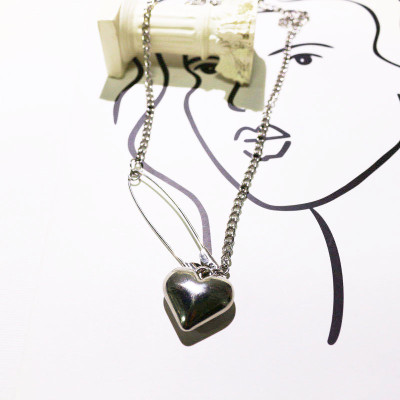 Vòng cổ hình trái tim mix kim băng siêu cool ấn tượng dây chuyền titan