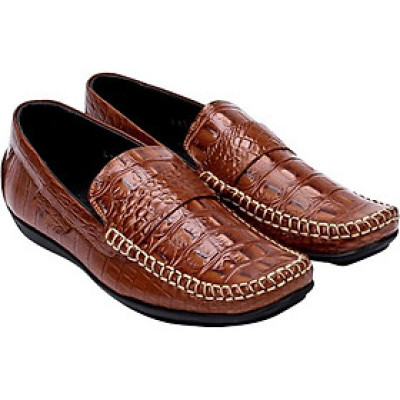 Giày Tây Nam Vân Cá Sấu Huy Hoàng HT7129 - Nâu