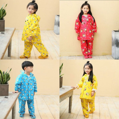 Áo mưa bộ trẻ em từ 3 - 10 tuổi , họa tiết hoạt hình dễ thương ,vải dù cao cấp , siêu bền , chống thấm , có túi đựng  , giao màu ngẫu nhiên