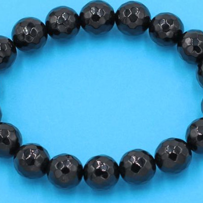 Vòng tay chuỗi hạt - đá thạch anh đen cắt giác 10 ly 18 hạt - hợp mệnh Thủy, mệnh Mộc