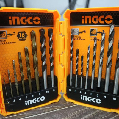BỘ 16 MŨI KHOAN KIM LOẠI, BÊ TÔNG VÀ GỖ INGCO AKD9165 - HÀNG CHÍNH HÃNG